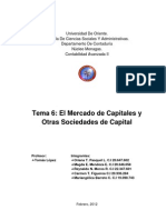 El Mercado de Capitales y Otras Sociedades de Capital