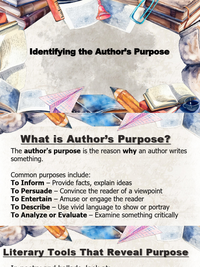 Lesson 2 Part 3 Authors Purpose | PDF