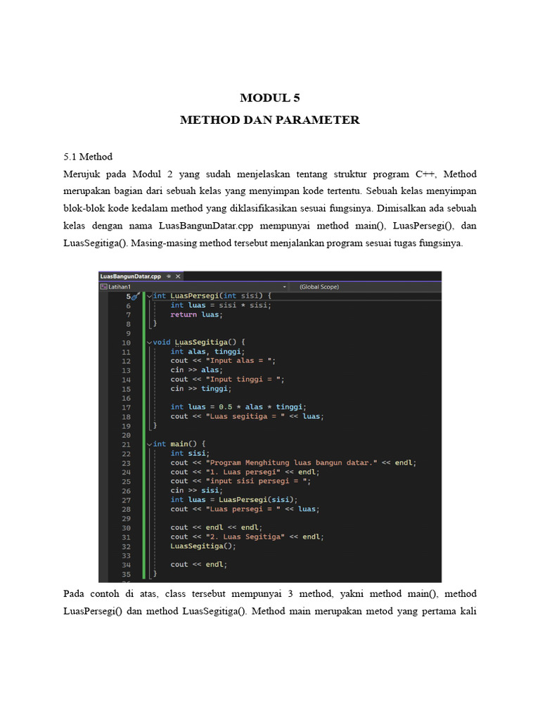 Metode dan Parameter dalam C++ | PDF