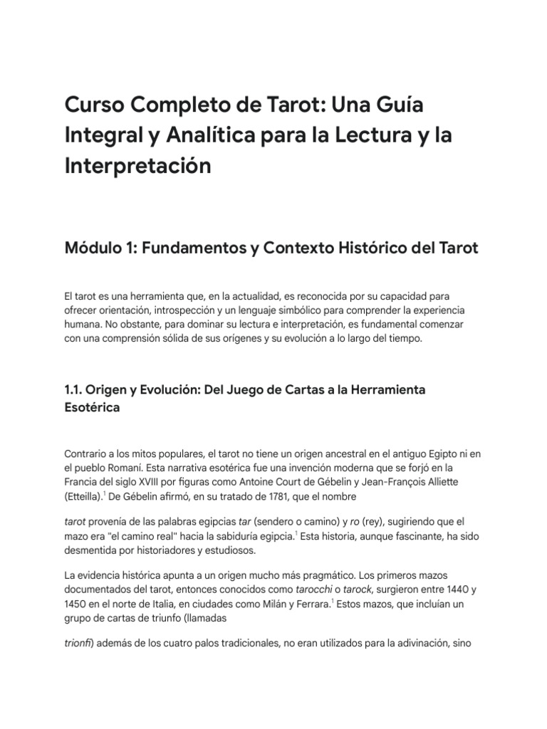 Curso Completo de Tarot en PDF | PDF | Tarot
