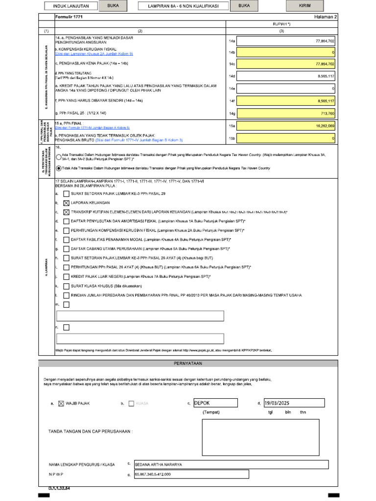 Perhitungan PPH 25 | PDF