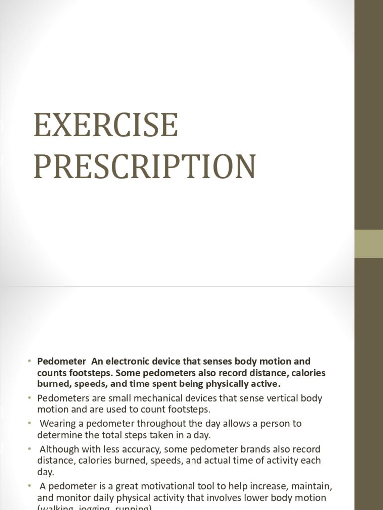 Pedometer and Cardiorespiratory Exercise Guide | PDF | Aerobic Exercise ...