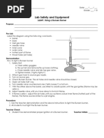 Bunsen Burner Lab Technique Guide | PDF | Combustion | Valve