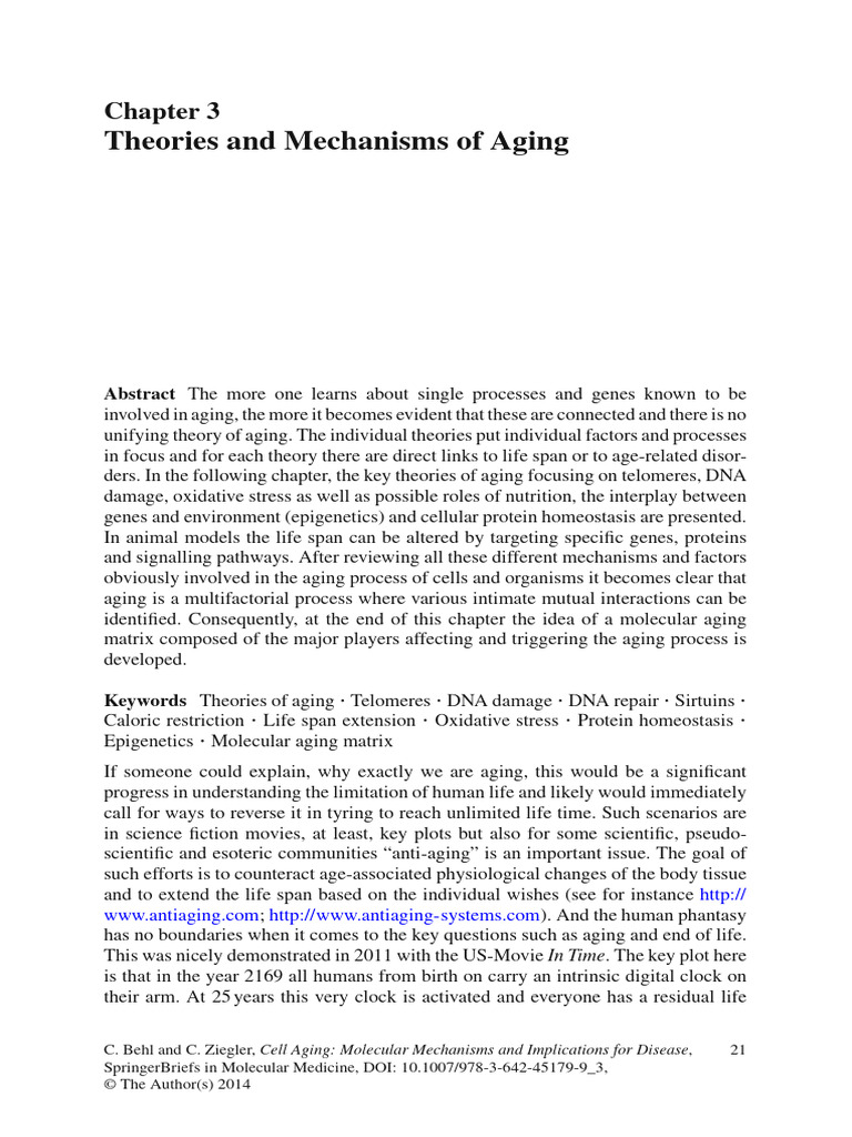 Theories and Mechanisms of Aging | PDF | Dna Repair | Dna Replication