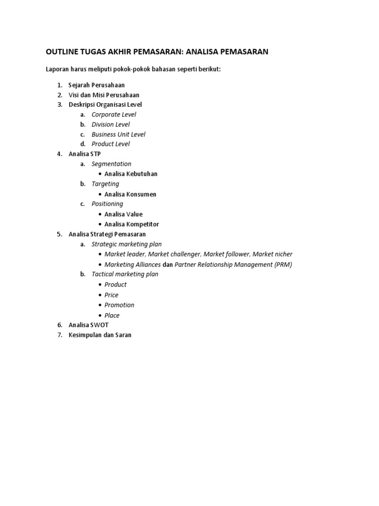 Outline Final Assignment Marketing | PDF | Career & Growth | Business