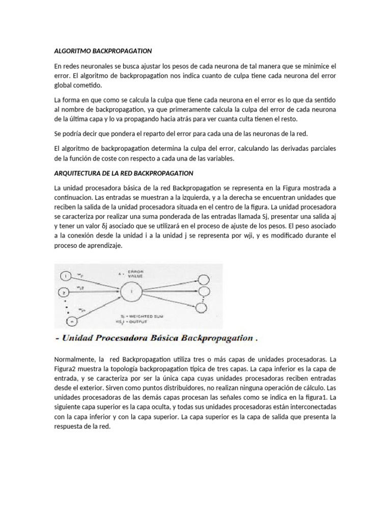 Algoritmo Backpropagation | PDF | Algoritmos | Matemáticas Aplicadas