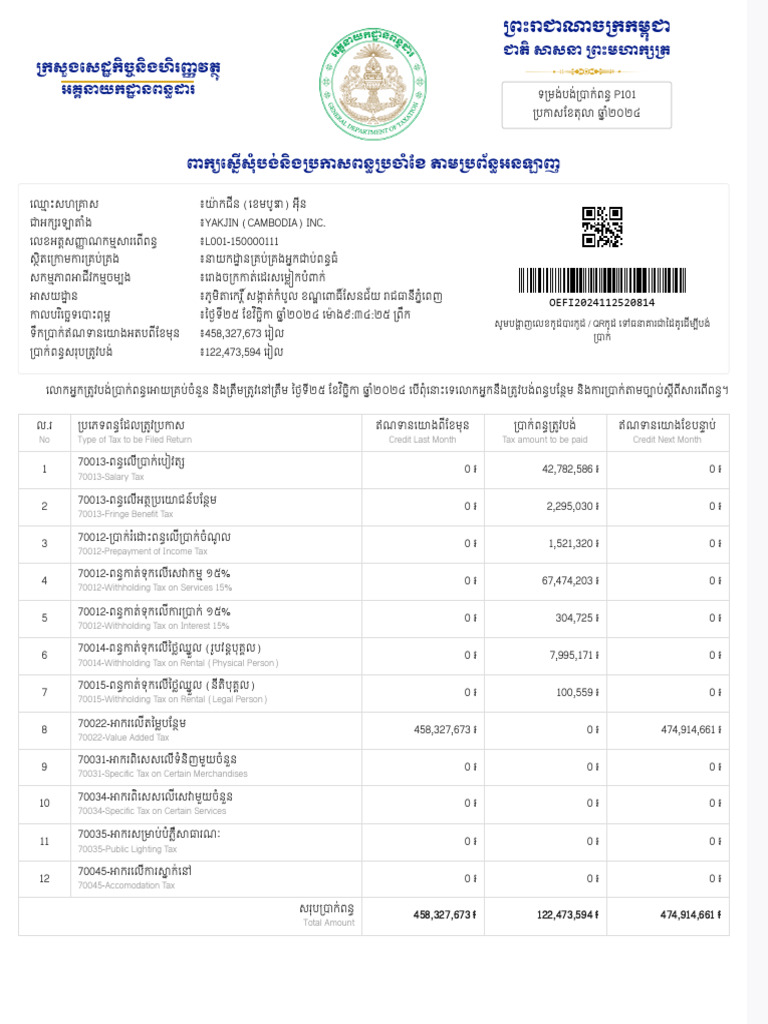 E-Filing System - GDT P101 Oct-24 New | PDF