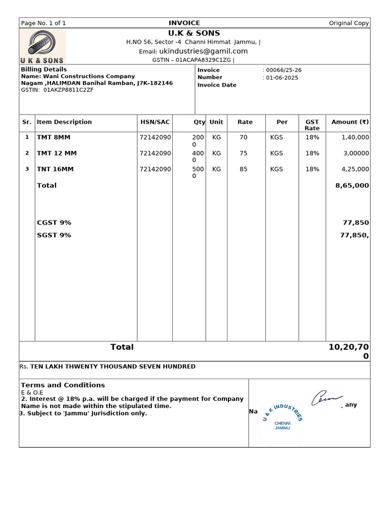 Hotel and Restaurant Invoice Format | PDF