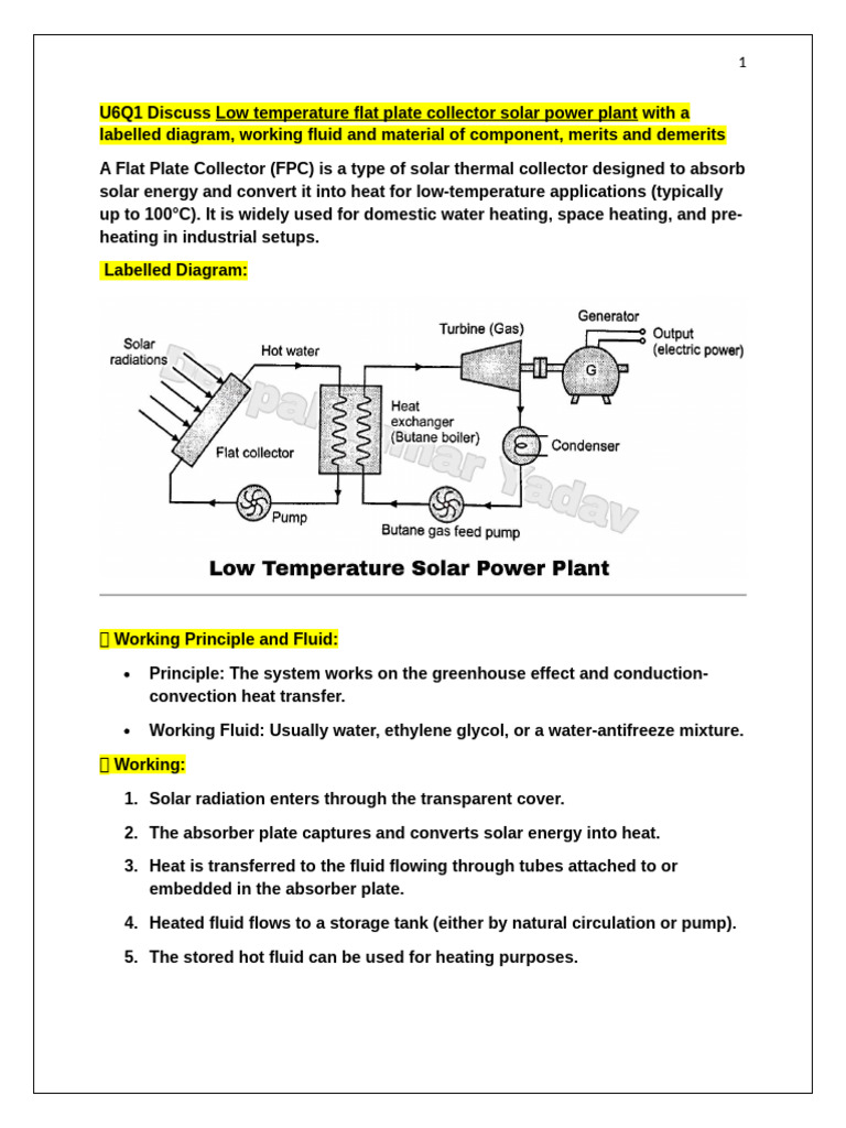 Low-Temperature Solar Collector Overview | PDF | Cogeneration | Fuel Cell