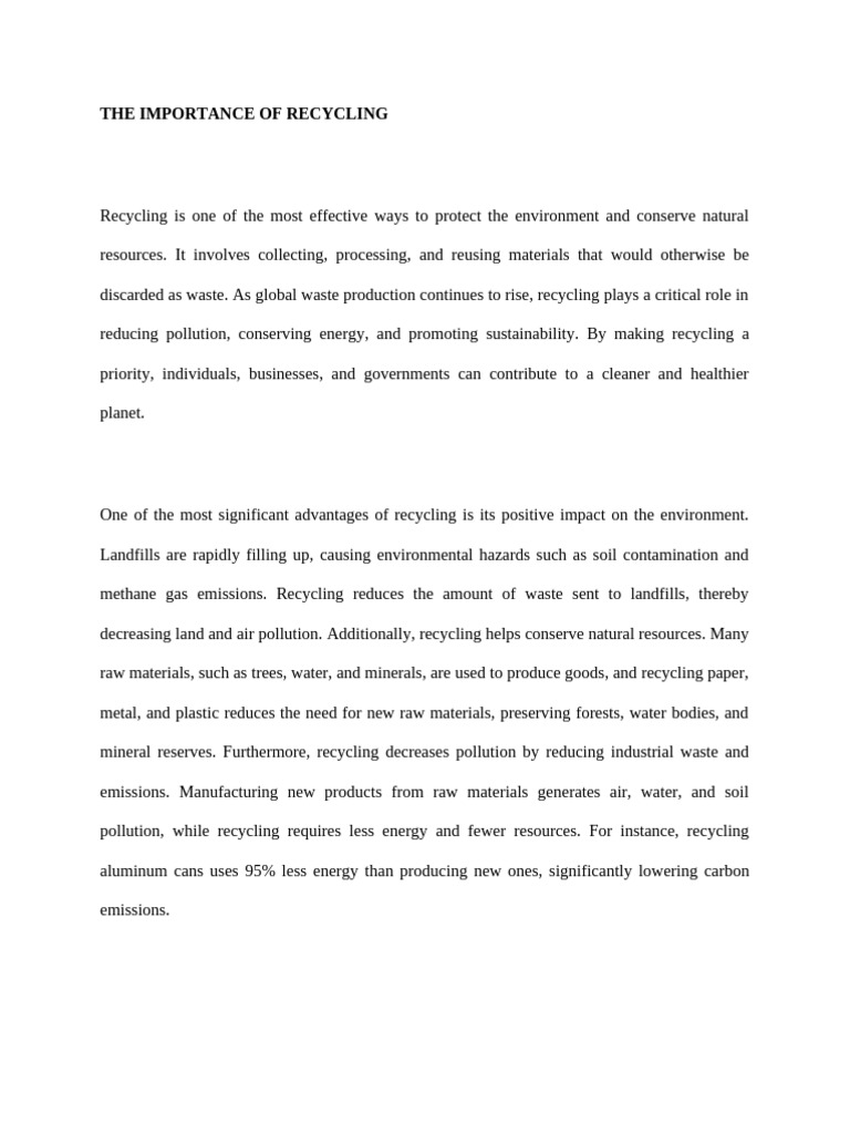 Benefits of Recycling for Sustainability | PDF | Recycling | Waste