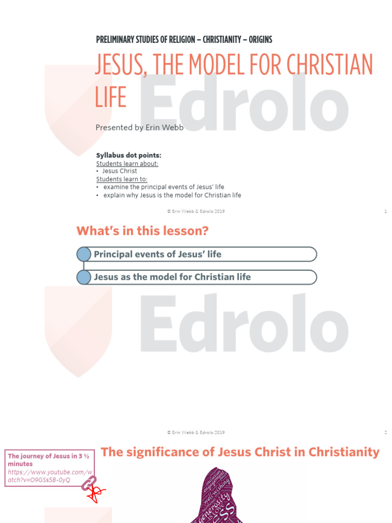Jesus as the Model for Christian Life | PDF | Jesus | Ministry Of Jesus