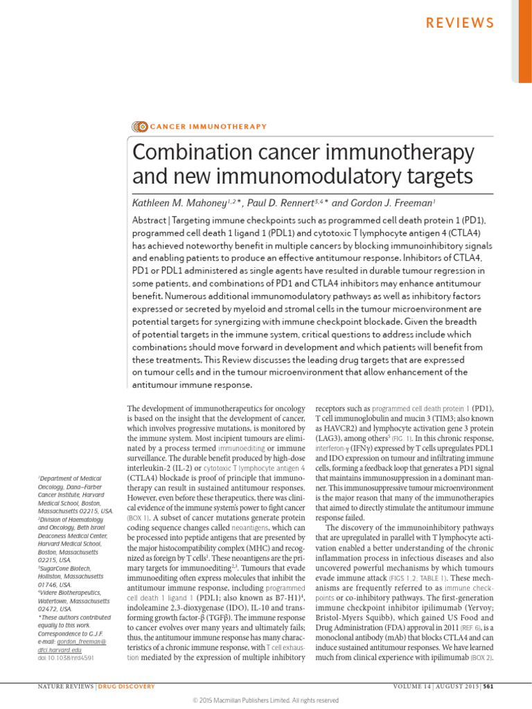 Advances in Cancer Immunotherapy | PDF | Immunotherapy | T Cell