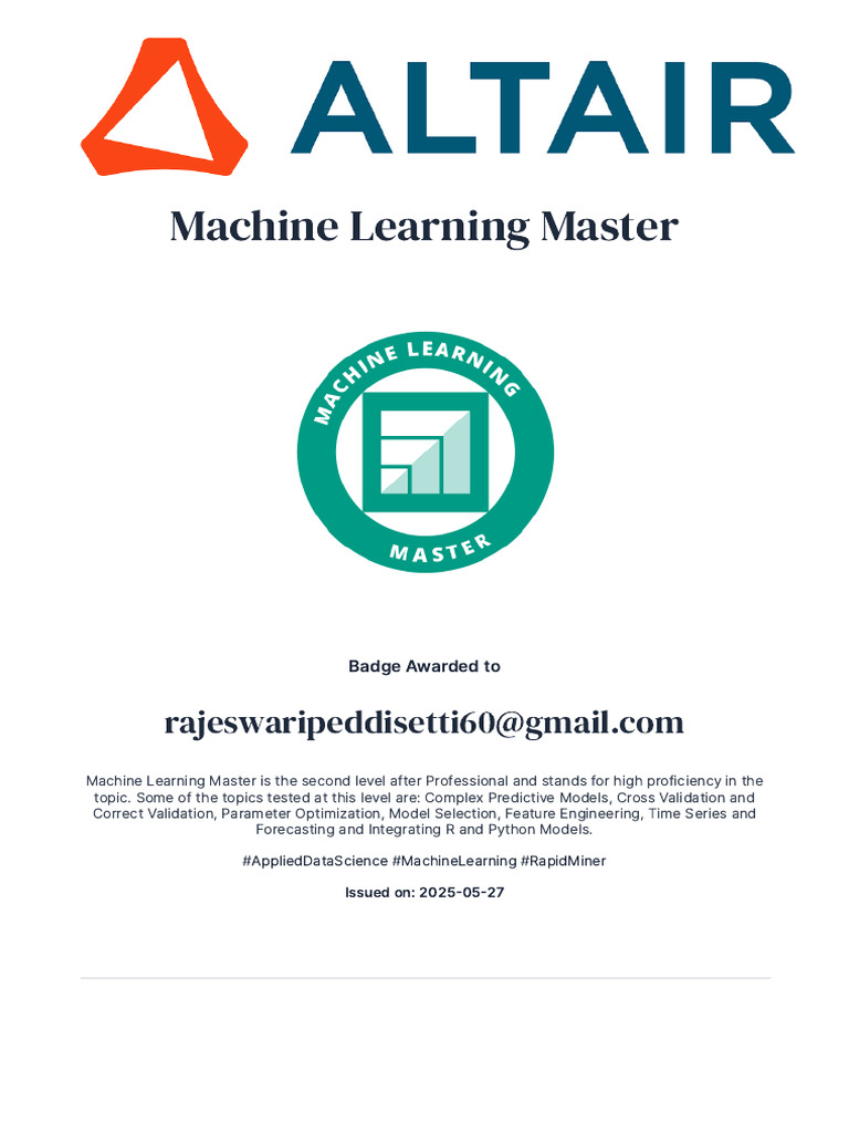 Machine Learning Master Badge Overview | PDF