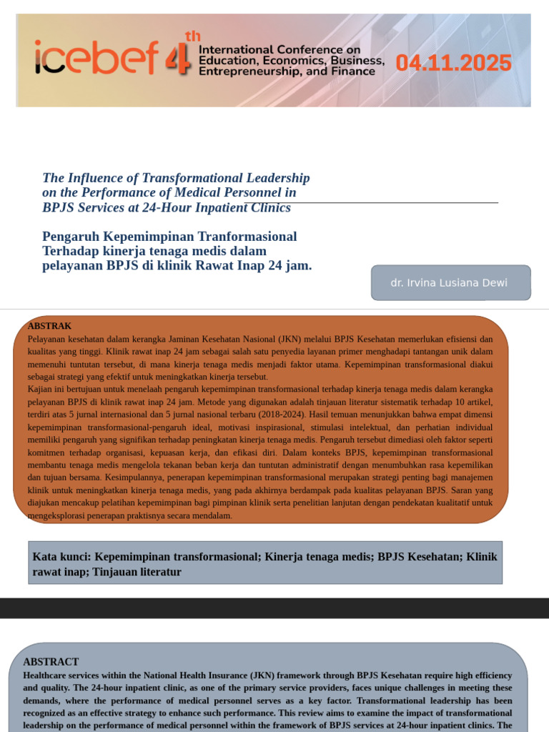 The Influence of Transformational Leadership on the Performance_105813 ...