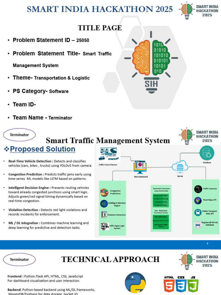 Smart Traffic Management System 2025 | PDF | Machine Learning | Traffic