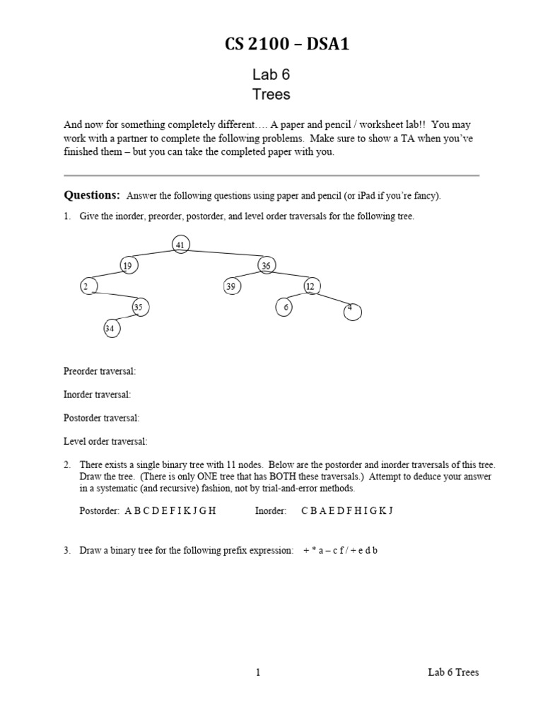 Lab06 Trees(BST, AVL, Red Black) | PDF | Algorithms And Data Structures