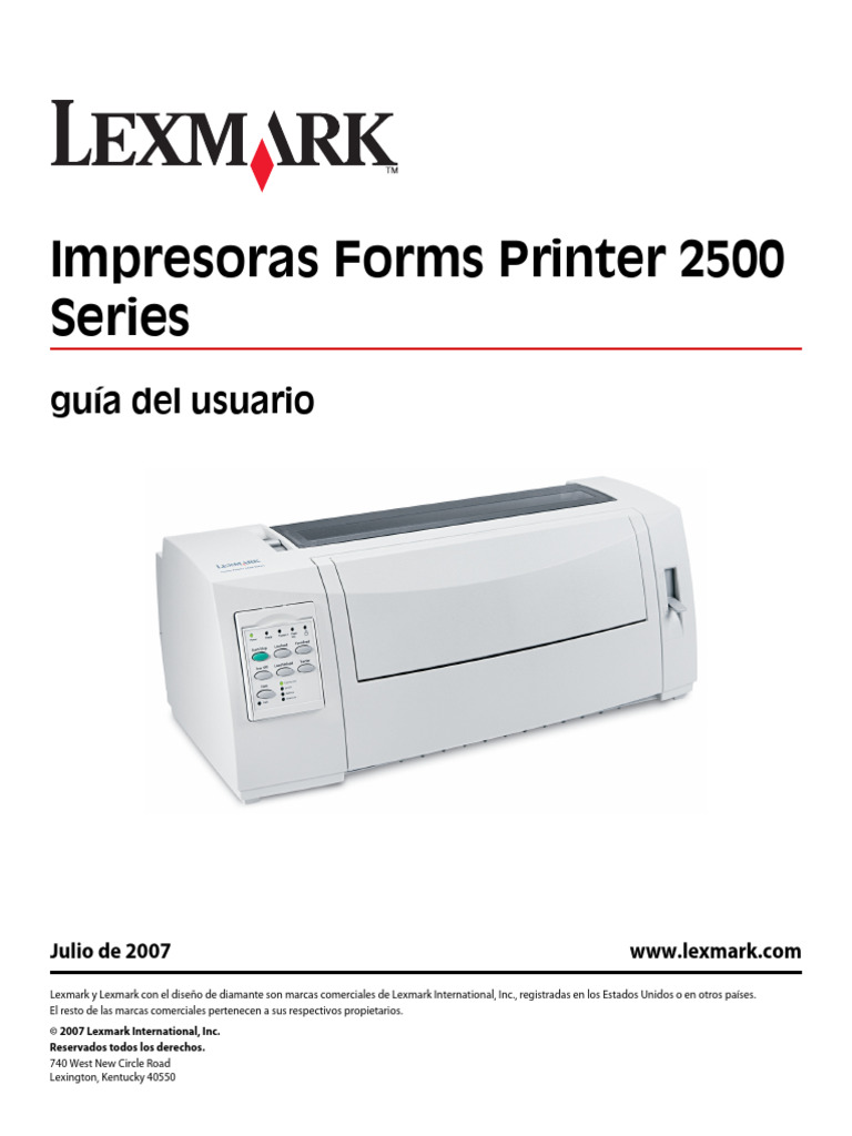 Guía de Usuario Impresora Forms 2500 | PDF | Impresora (Computación ...
