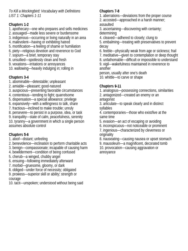 13-14 Defined Vocabulary Words | PDF