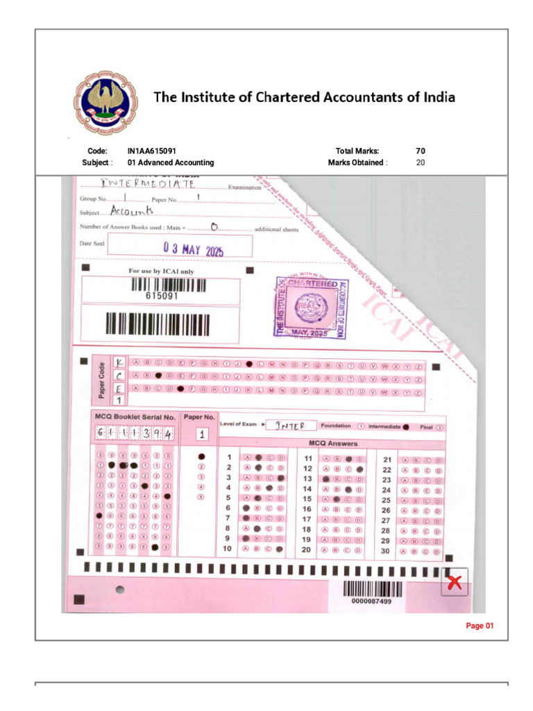 Advanced Accounting Exam Results Summary | PDF