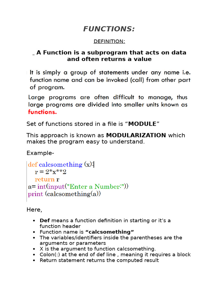 Understanding Functions and Modularization | PDF