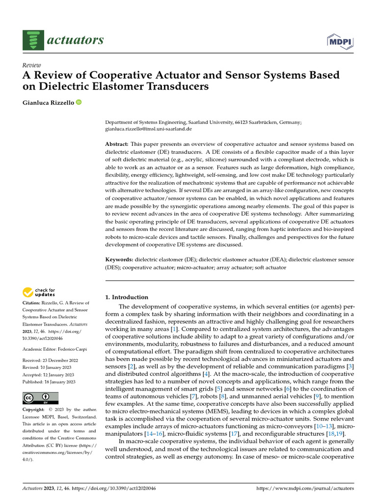 Photo inspiration: Gallery Detail: Dielectric Elastomer Cooperative Systems Pdf Actuator