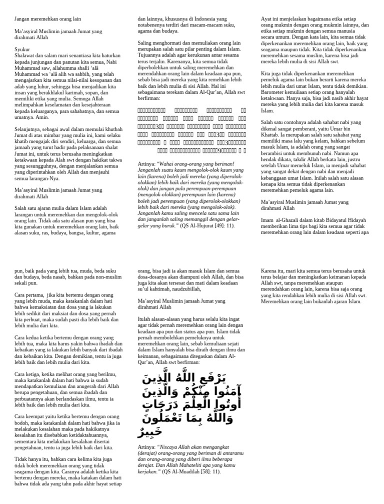 Etika Menghormati Sesama dalam Islam | PDF