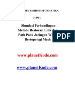 Contoh Skripsi Simulasi Per Banding An Metode Restorasi Link Dan Path Pada Jaringan WDM Bertopologi Mesh