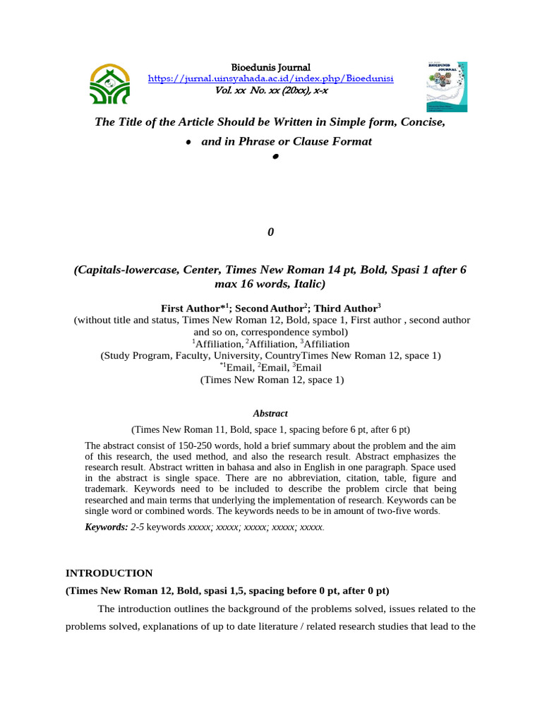 Bioedunis Journal Submission Guidelines | PDF | Methodology | Inquiry