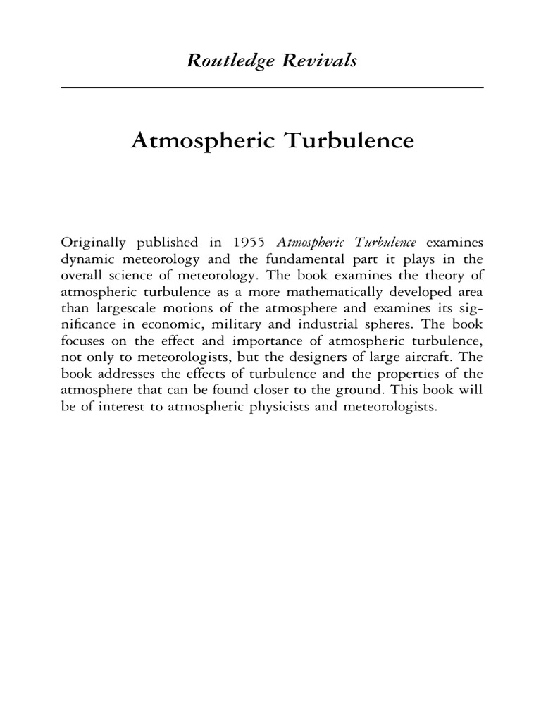 Atmospheric Turbulence Analysis | PDF | Viscosity | Reynolds Number