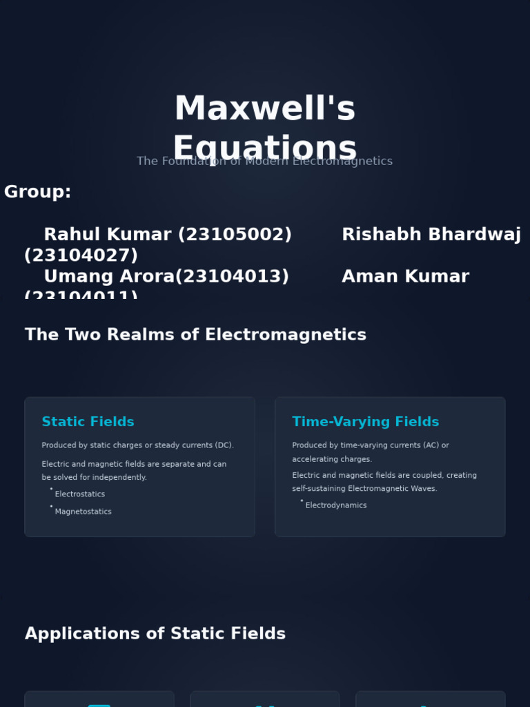 Maxwell's Equations - A Comprehensive Overview (Dark) | PDF | Magnetic ...