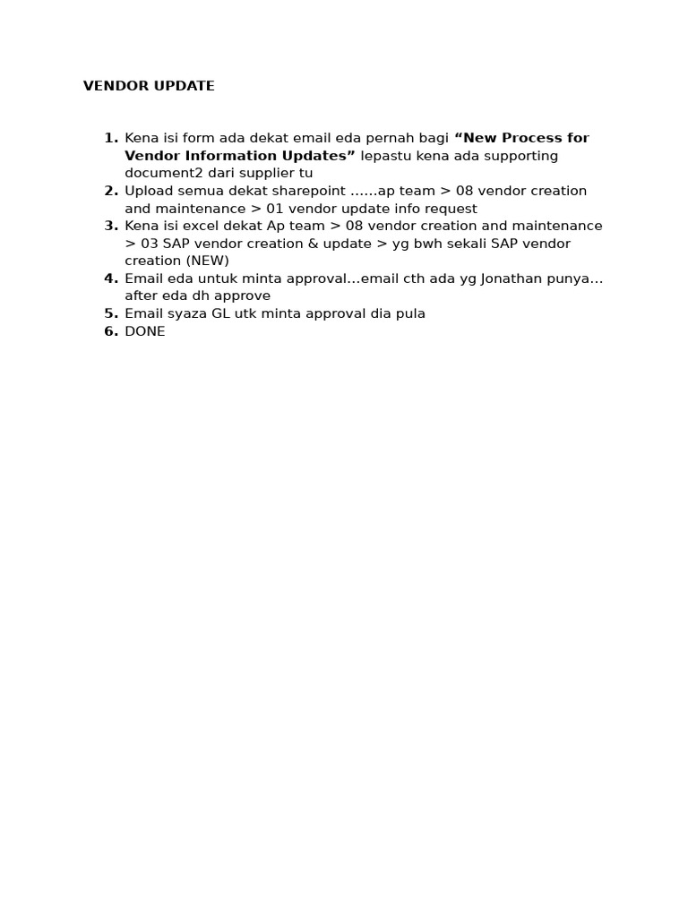 Vendor Update | PDF