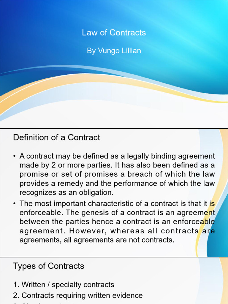 Understanding Specialty Contracts | PDF | Offer And Acceptance ...