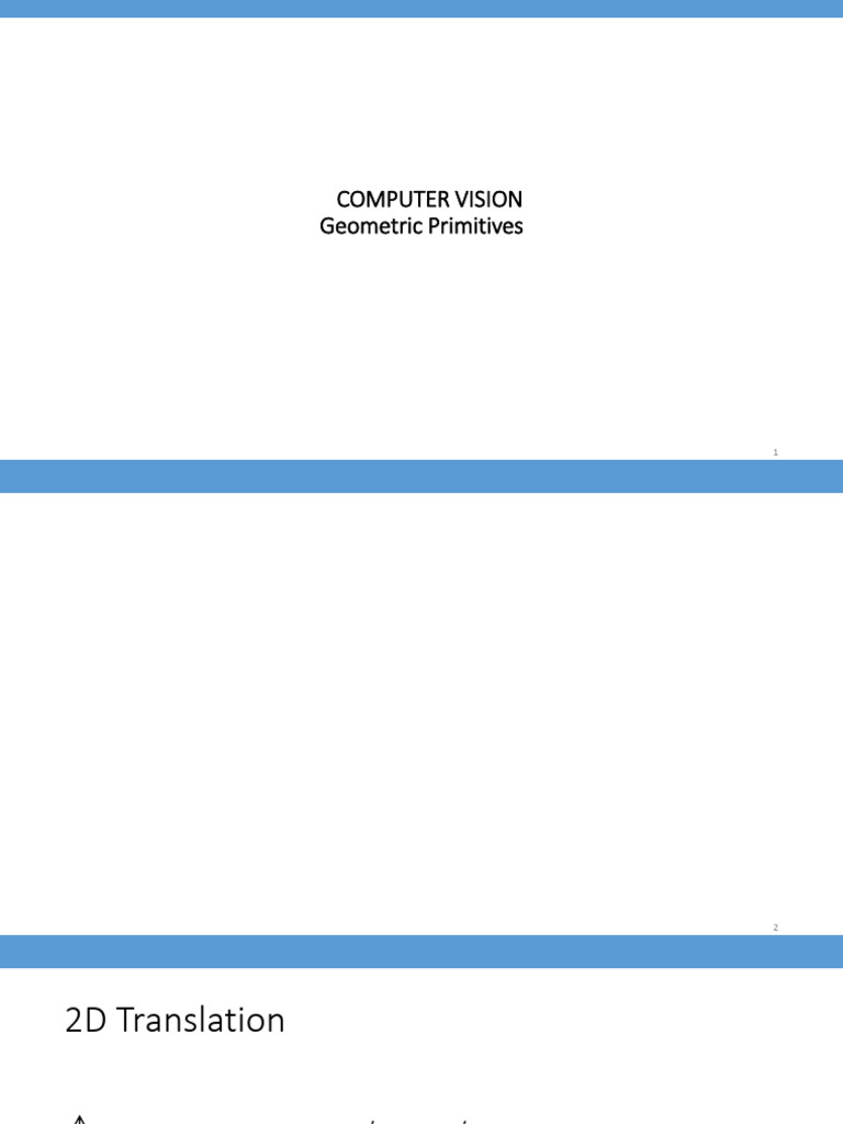 Computer Vision: 2D and 3D Transformations | PDF | 2 D Computer ...