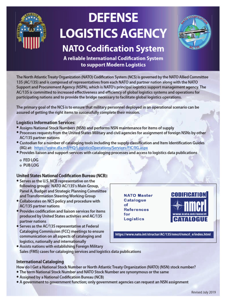 J3 Natocodificationsystemspecsheet 200323 | PDF | Nato