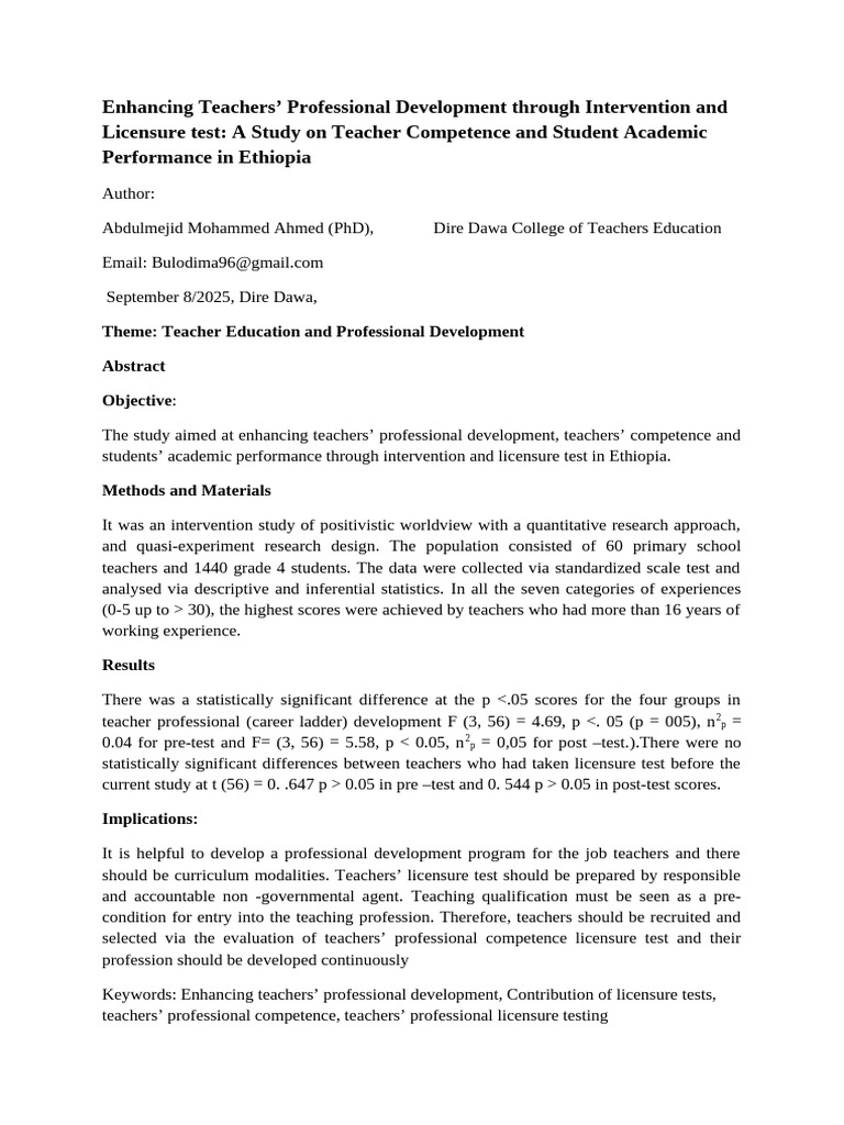 Enhancing Teachers Teachers Professional Competence | PDF