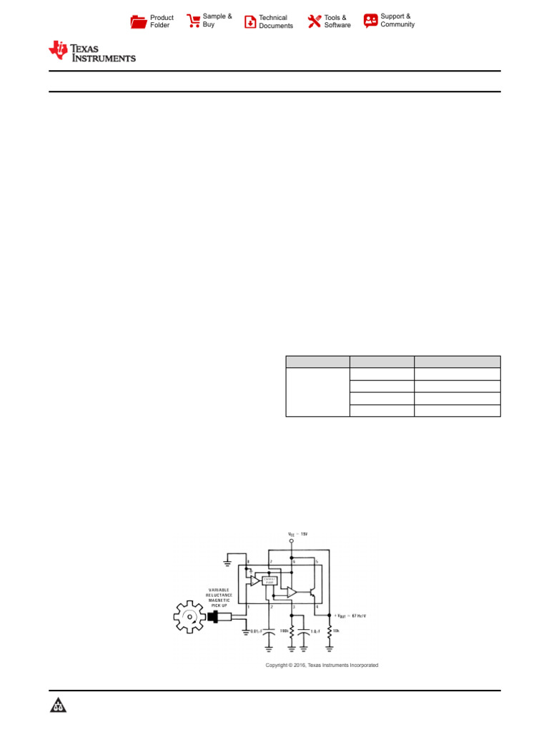 LM2907 - LM2917 - Frequency To Voltage Converter | PDF | Operational ...