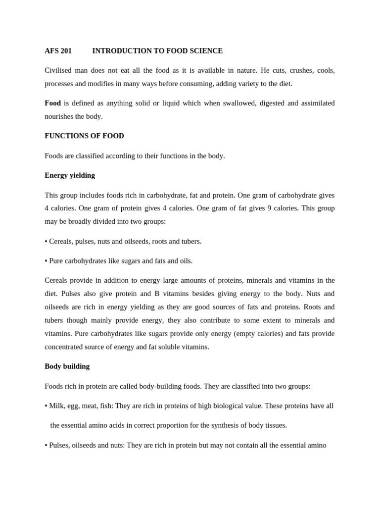 Afs 201 Introduction To Food Science (1st Quartile) | PDF ...