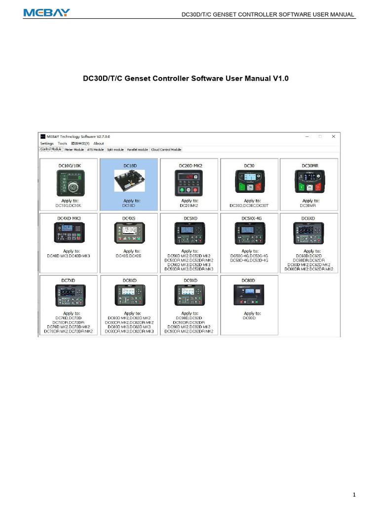 Dc30D/T/C Genset Controller Software User Manual | PDF | Usb | Icon ...
