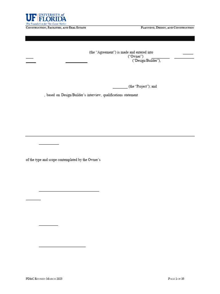 Design/Build Agreement Overview | PDF | Specification (Technical Standard)