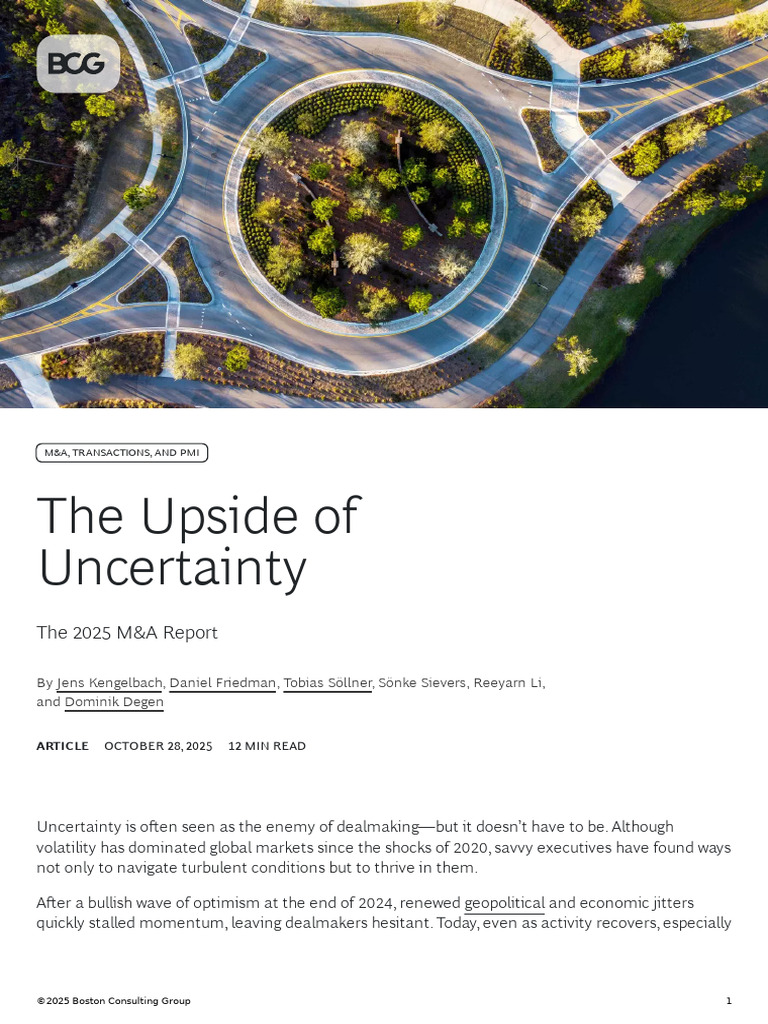 M&A Insights Amid Uncertainty 2025 | PDF | Mergers And Acquisitions ...