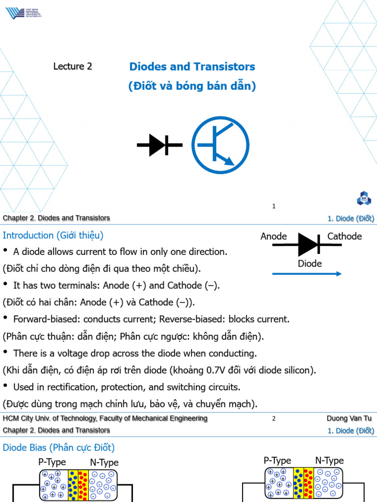 Lecture 2 - Diodes and Transistors | PDF