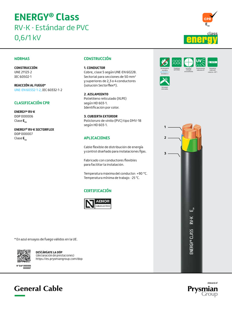 RVK 1X6 | PDF | Conductor electrico | Cloruro de polivinilo