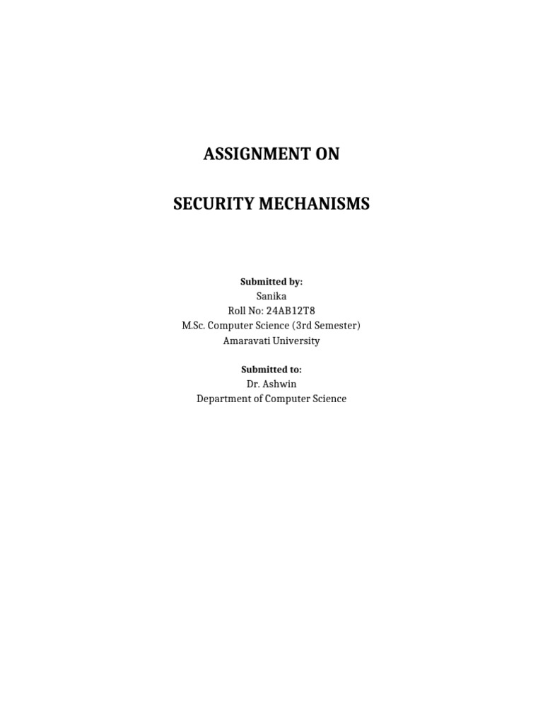Overview of Security Mechanisms in Networks | PDF | Access Control ...