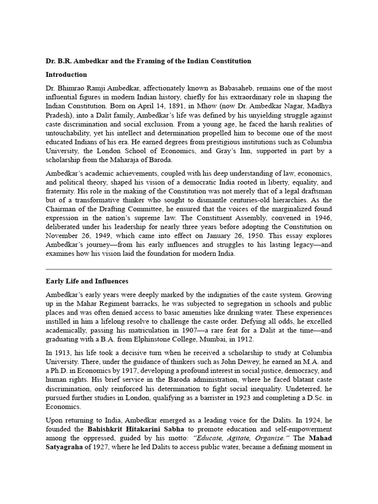 Ambedkar's Role in India's Constitution | PDF | Dalit | Justice