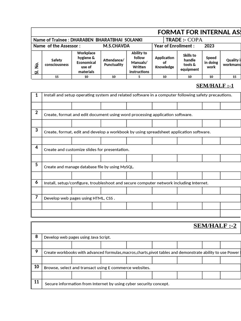 Format for Internal Assessment | PDF | World Wide Web | Internet & Web