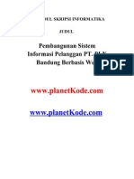 Contoh Skripsi Pembangunan Sistem Informasi Pelanggan PT. PLN Bandung Berbasis Web