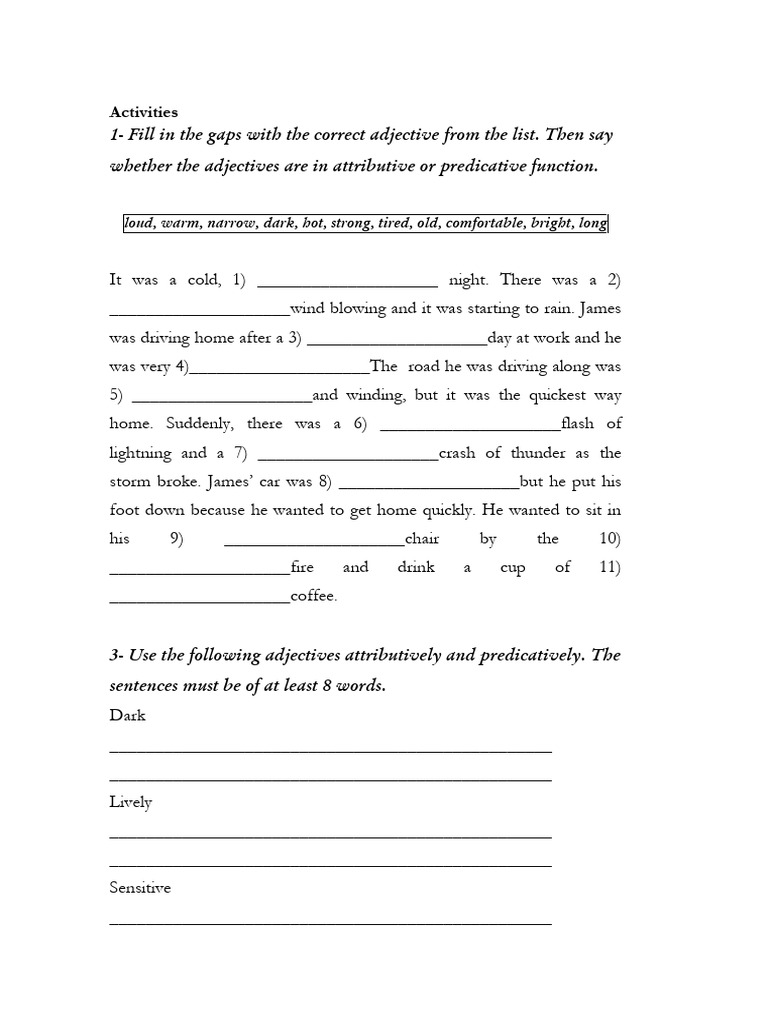 Adjective Usage and Comparison Exercises | PDF | Adverb | Verb