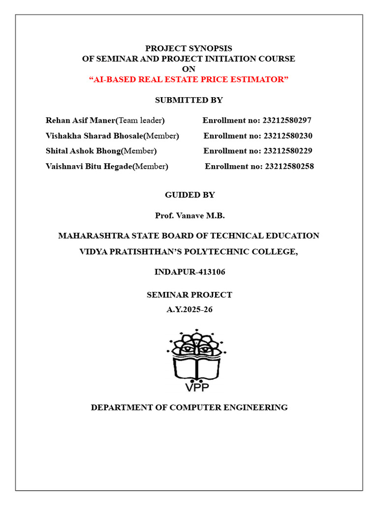 AI Real Estate Price Estimator Project | PDF | Machine Learning ...