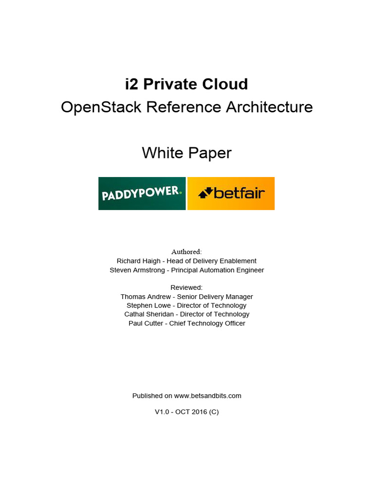 Paddy Power Betfair OpenStack Guide | PDF | Open Stack | Distributed ...