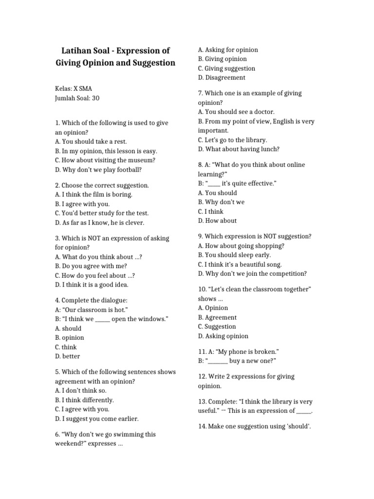 Opinion and Suggestion Exercises for SMA | PDF | Chess Theory | Chess
